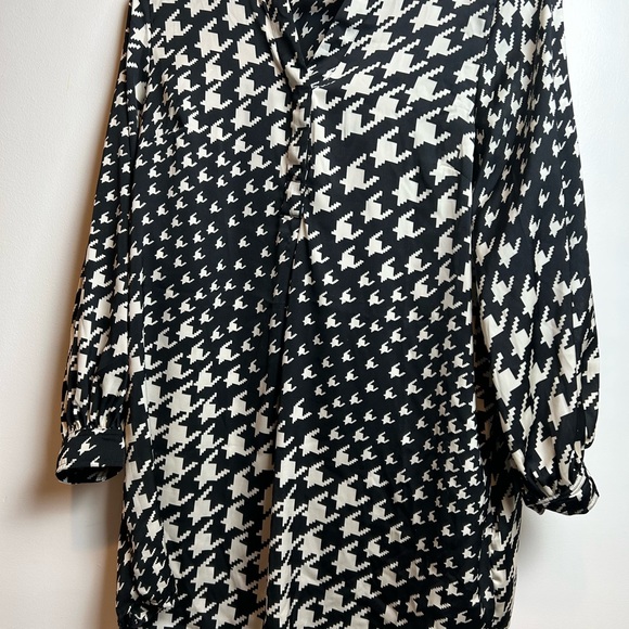 H&M Black‎ and White Boxy Mini Dress with Mandarin Collar - Picture 12 of 15